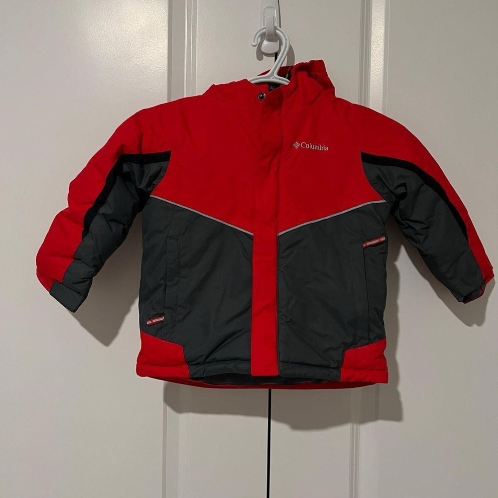 Columbia Kids Puffer Jacket in Red and Gray